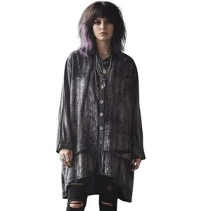 Dress to kill shacket distressed look, black and greys , one size fits most